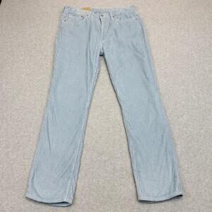 Levi's 514 Straight Fit Pants Mens Size 36 x 32 Blue Corduroy Regular Fit Cotton